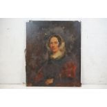 19th century Oil Painting on Canvas, Half Length Portrait of a Seated Woman, unsigned, 64cm x 72cm