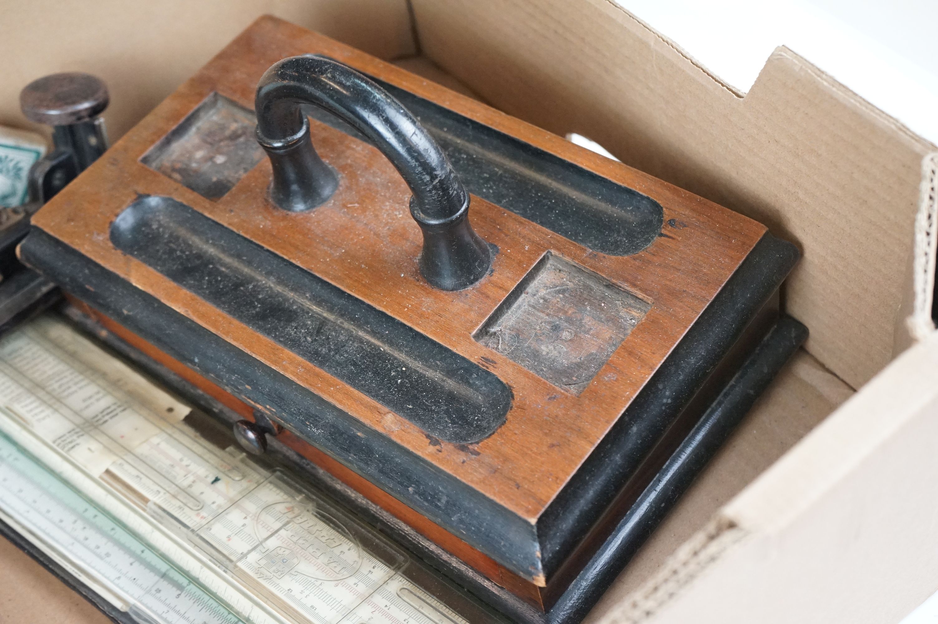 Box of 19th century stationery items, to include a travelling writing box - Image 3 of 6