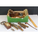 Mixed Lot including Art Deco style Metal Model of a Bi-plane, Heredities model of a Blacksmith and