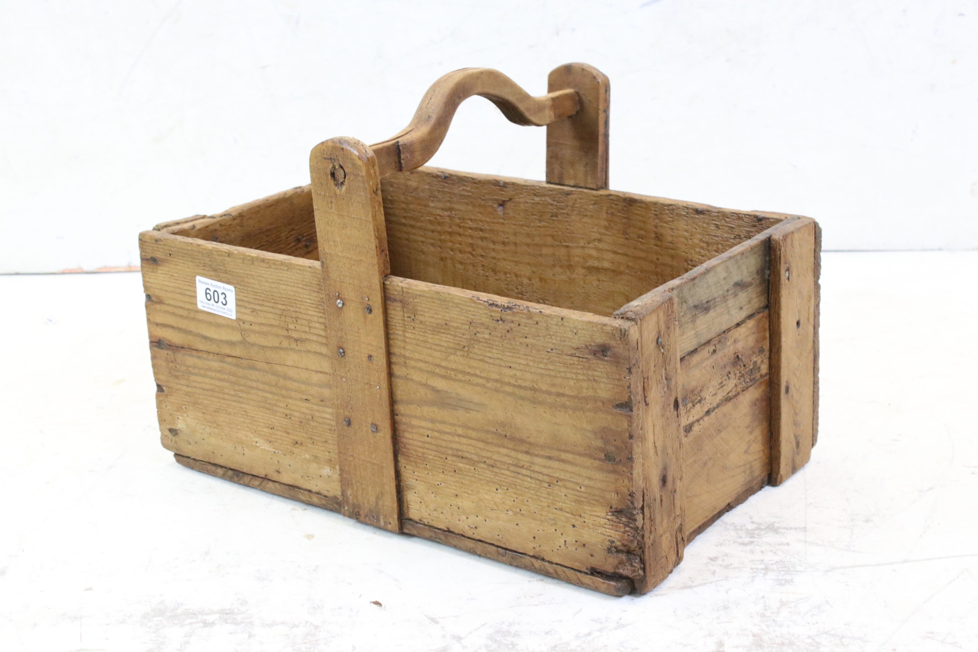 Vintage pine harvest trug