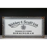 Webley & Scott Ltd Premier Gun Works Birmingham enamel sign, with 'By Appointment' Royal