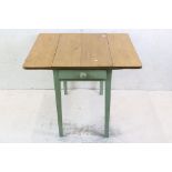 Kitchen drop flap table with drawer