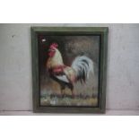 Large Oil Painting of a Cockerel, unsigned, 49cm x 60cm, framed and glazed