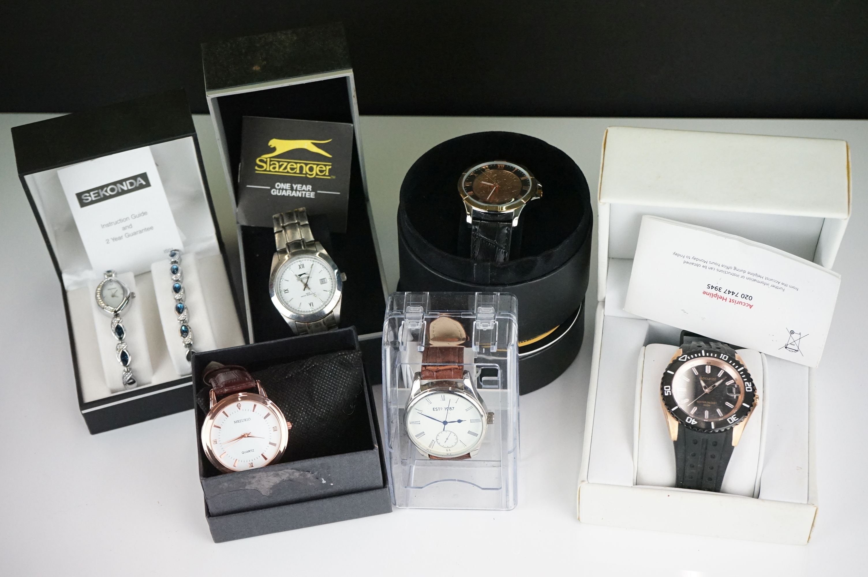 Collection of watches to include 1966 Half Penny, Accurist, Slazenger etc