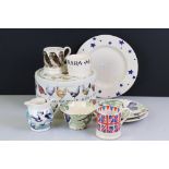 Collection of Emma Bridgewater ceramics to include a Star pattern dinner plate and breakfast