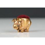 Brass cased pig pincushion