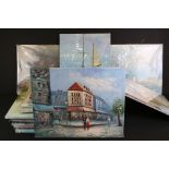 Collection of Seventeen Unframed mainly Landscape Oil Paintings on Canvas, largest 61cm x 51cm