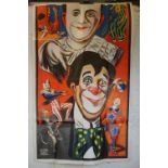 Large original vintage Circus advertising poster, circa 1950s / 1960s, no name or location,