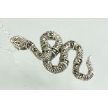 Silver snake pendant necklace