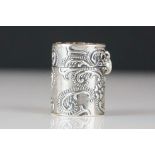 Silver barrel shaped pillbox