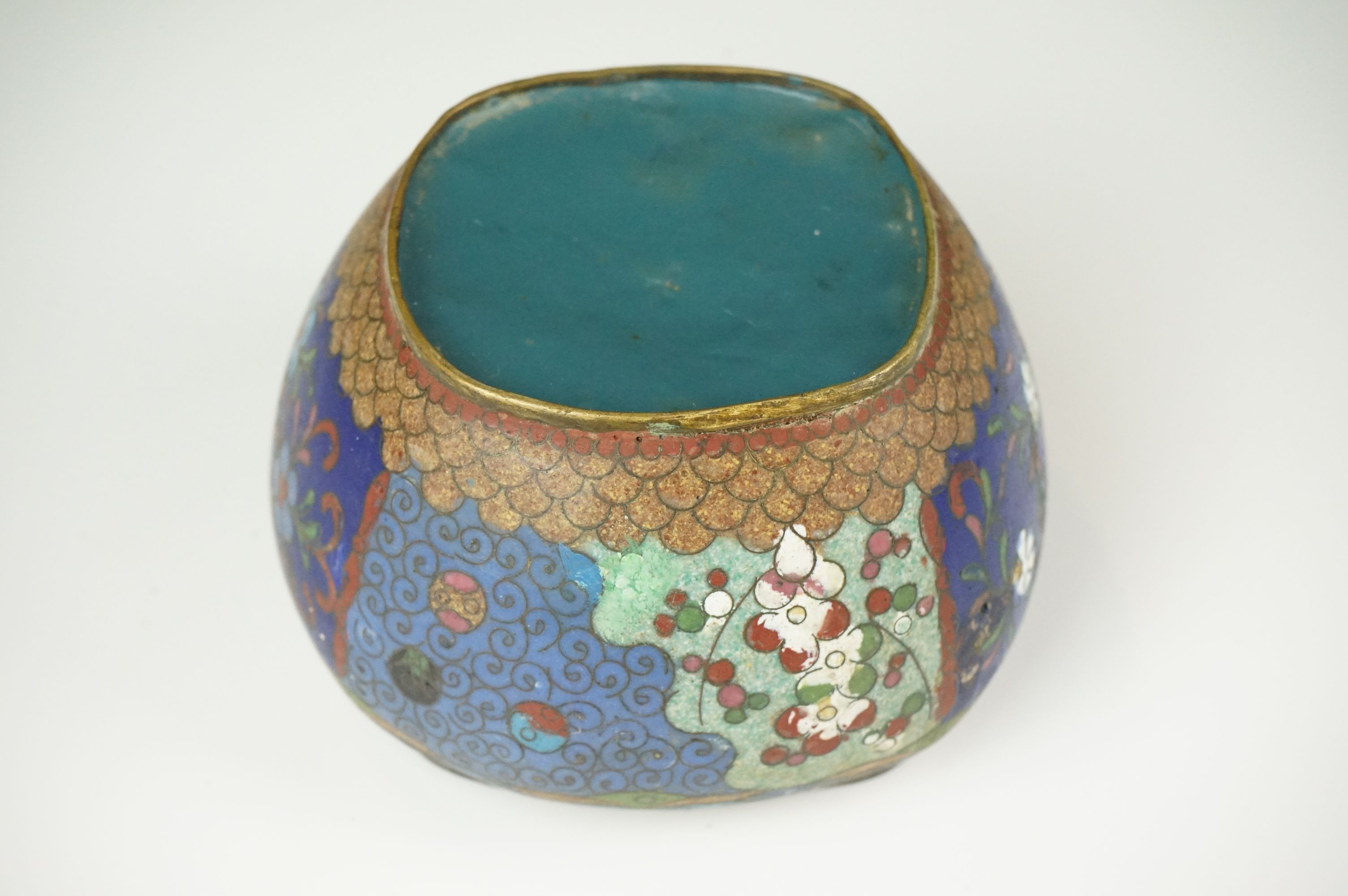 19th Century Chinese green glazed Shiwan hexagonal pottery teapot and cover, approx 18cm high, - Image 6 of 12