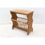 Pine Magazine Rack Table inset with an Old Penny, 52cm long x 48cm high