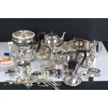 Mixed Lot of Silver Plate including Four Piece Tea Service, Teapot retailed by Harrods, loose