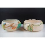 Two Clarice Cliff Newport Pottery bowls, to include fruit bowl with relief moulded foliate