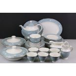 Royal Doulton ' Reflection ' pattern tea and dinner service, to include a teapot & cover, 6