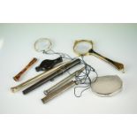A small group of collectables to include lorgnettes, cheroot holder and a sterling silver
