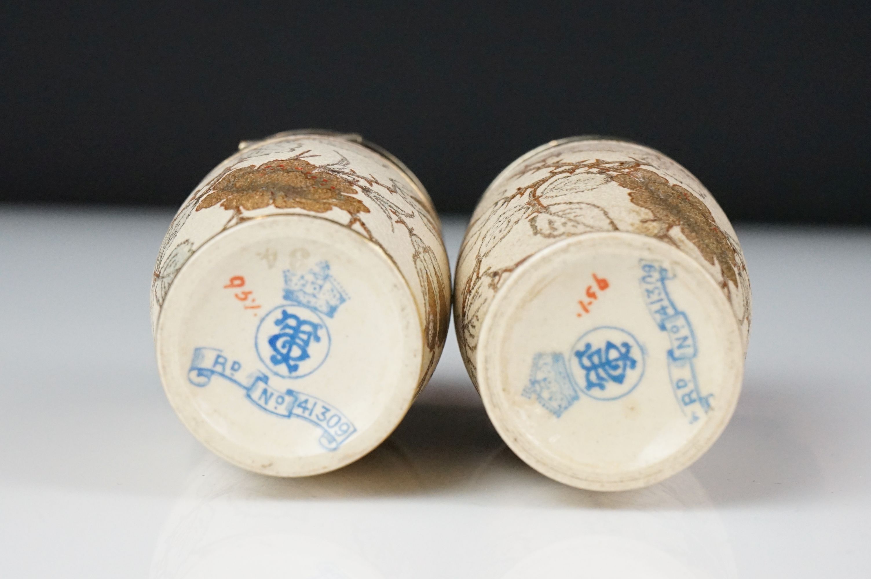 Group of mixed ceramics to include a pair of late 19th Century Doulton Lambeth tapering vases with - Image 8 of 16