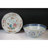 Chinese porcelain Famille Rose circular bowl, decorated with figural panels surrounded by