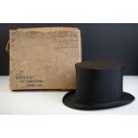 Late 19th / Early 20th Century Locke & Co, London collapsible top hat in original box, internal