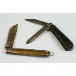 A two blade pen knife by Joseph Rogers & Son, 6 Norfolk Street, Sheffield, in a hardwood case,