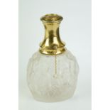 Lalique bacchantes pattern atomiser, gilt mounts, signed to base, height approx 13cm Provenance: