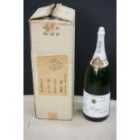 Boxed ' Pol Roger & Co ' Champagne oversized 12L advertising bottle, empty green glass bottle with
