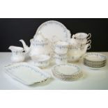 Royal Albert ' Memory Lane ' pattern tea set, to include two teapots & covers, 6 teacups &