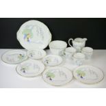 Royal Doulton ' Aspen ' pattern tea ware to include 3 teacups, 2 saucers, 4 tea plates, milk jug,