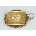 Continental gilt snuff box, rectangular form with pierced cast foliate surmounts, engraved