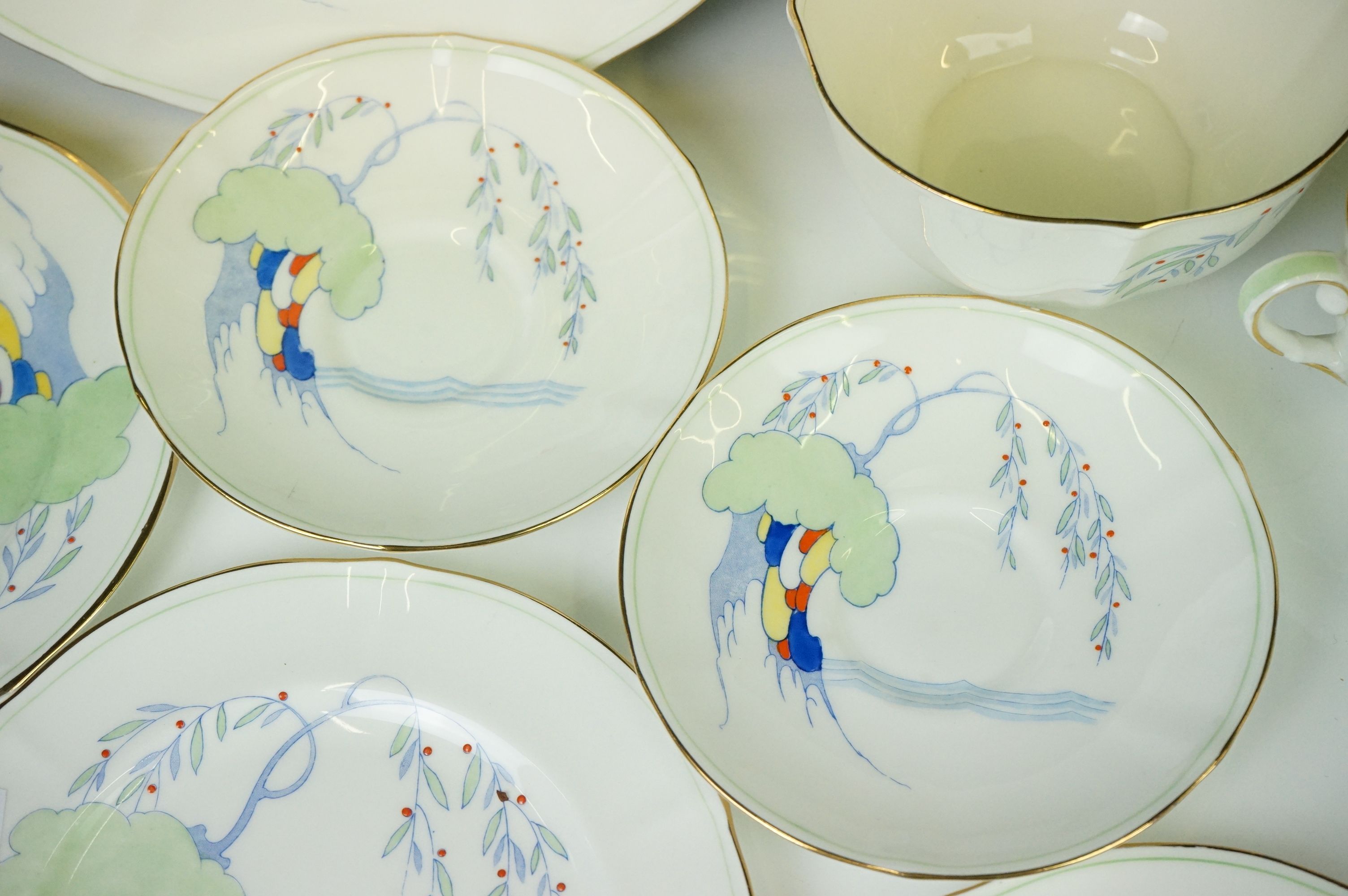 Royal Doulton ' Aspen ' pattern tea ware to include 3 teacups, 2 saucers, 4 tea plates, milk jug, - Image 2 of 7