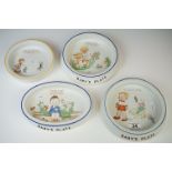 Four Shelly ' Mabel Lucie Attwell ' design porcelain baby's plates (1 a/f), printed maker's marks to