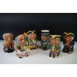 Six Manor Staffordshire Ceramic Character Jugs, to include Highwayman, Squire, Blacksmith, Coachman,