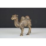 A brass vesta case in the form of a camel