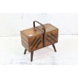 Vintage canter lever sewing box and contents