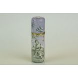 19th century enamel scent bottle, the lilac ground depicting seated maiden with goat and dove,