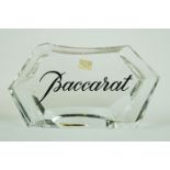 Baccarat shop display paperweight, signed to centre, stamped to base, length approx 5cm