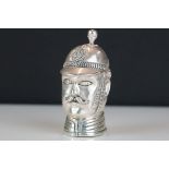 A silver plated police mans hat vesta case