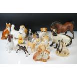 11 Beswick porcelain animal figures to include a brown matt horse, Siamese cat (with paper label),