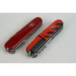 A Victorinox "Swiss Army" special edition "Le Corbusier" pen knife, together with another of