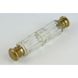 Late 19th century glass double ended gilt scent bottle, length approx 13cm Provenance: from the