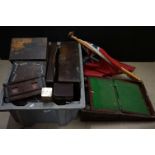 Mixed Collectables to include six vintage wooden boxes (2 writing boxes, MOP inlaid work box, tea