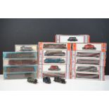 Three N gauge locomotives to include Trix 2-6-2 in BR black plus 15 x boxed/cased items of N gauge