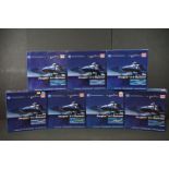 Seven boxed 1/72 HM Hobby Master Air Power Series diecast model planes to include HA1417, HA1423,