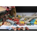 Collection of heavily play worn mid 20th C Dinky & Corgi diecast models to include commercials, road
