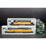 Two boxed Kato HO gauge locomotives to include 37-2803 Missouri Pacific #3107 w/o DB and 37-6362