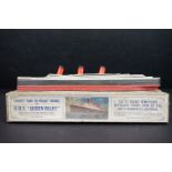 Boxed Chad Valley RMS Queen Mary 'take to pieces' model, complete with instructions, gd overall