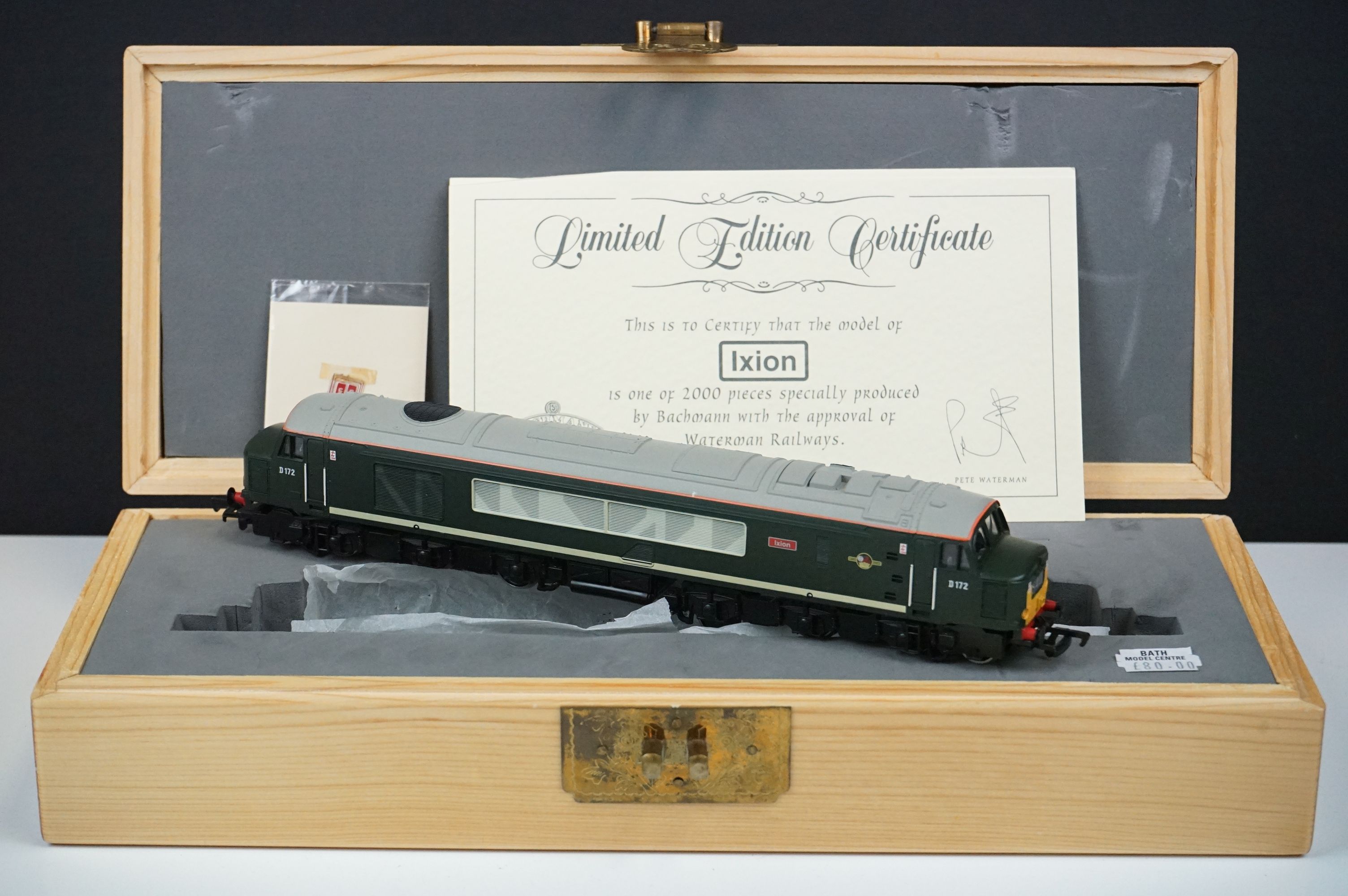 Cased 4ltd edn Bachmann OO gauge Ixion D172 locomotive with certificate and unused decals