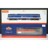 Two boxed OO gauge locomotives to include Bachmann 32-819 Class 47/4 47814 Totnes Castle Virgin