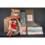 Collection of mixed toys & games to include a mid 20th C West German clockwork wind-up clapping