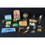 Collection of mainly tin plate toys to include boxed Timpo Tortoise, British Made Globe, wind up